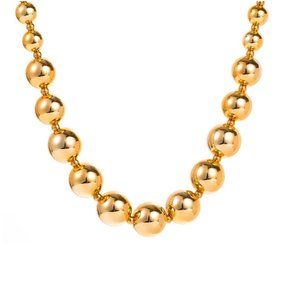 Chunky Gold Plated Beads Necklace